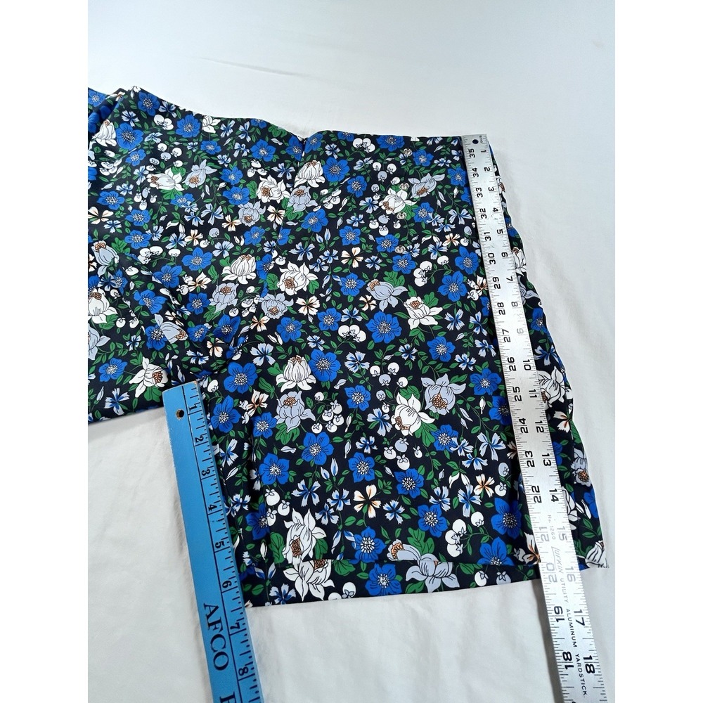TORY BURCH SPORT Tech Twill Golf Skort L Women Blue Floral Active Tennis Pockets - Picture 4 of 9